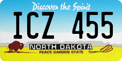 ND license plate ICZ455