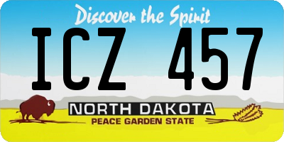 ND license plate ICZ457