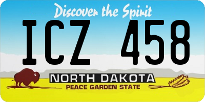 ND license plate ICZ458