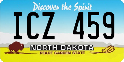 ND license plate ICZ459