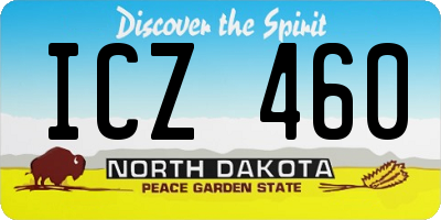 ND license plate ICZ460