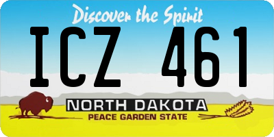 ND license plate ICZ461