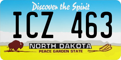 ND license plate ICZ463