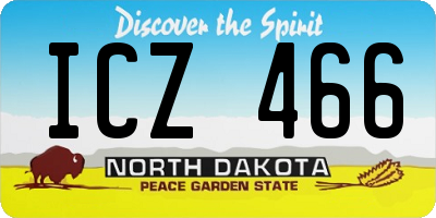 ND license plate ICZ466