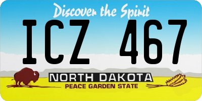 ND license plate ICZ467