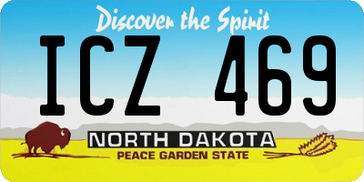 ND license plate ICZ469