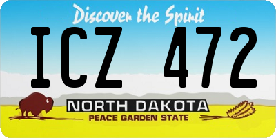 ND license plate ICZ472