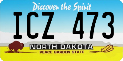 ND license plate ICZ473