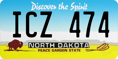 ND license plate ICZ474
