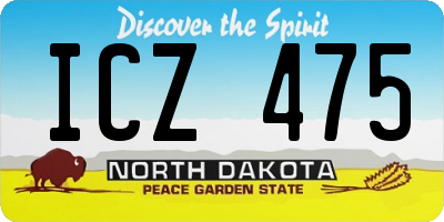 ND license plate ICZ475