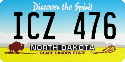 ND license plate ICZ476