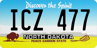 ND license plate ICZ477