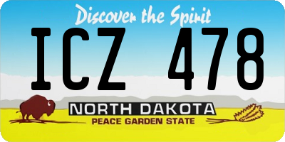 ND license plate ICZ478
