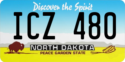 ND license plate ICZ480
