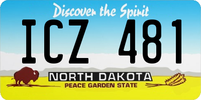 ND license plate ICZ481
