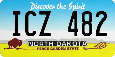 ND license plate ICZ482