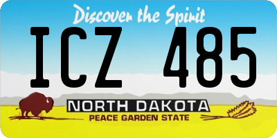 ND license plate ICZ485