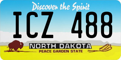 ND license plate ICZ488