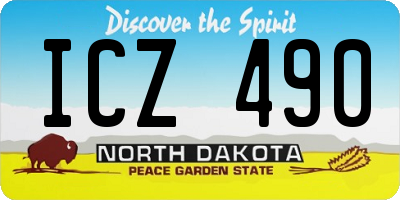 ND license plate ICZ490