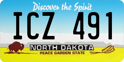 ND license plate ICZ491