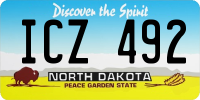 ND license plate ICZ492