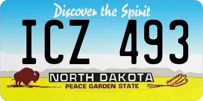 ND license plate ICZ493