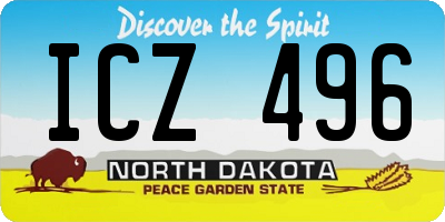 ND license plate ICZ496
