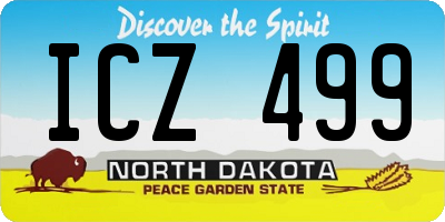 ND license plate ICZ499