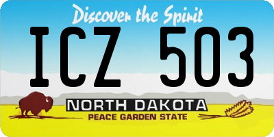 ND license plate ICZ503
