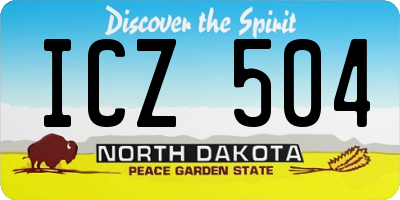 ND license plate ICZ504