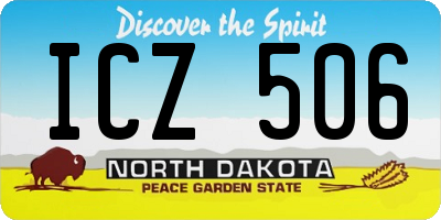 ND license plate ICZ506