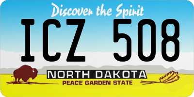 ND license plate ICZ508