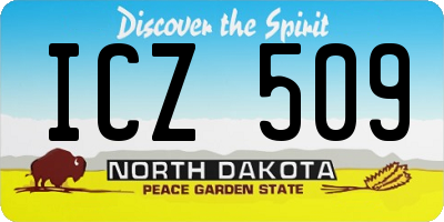 ND license plate ICZ509