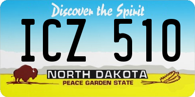 ND license plate ICZ510