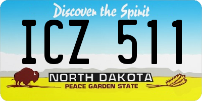 ND license plate ICZ511