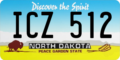 ND license plate ICZ512