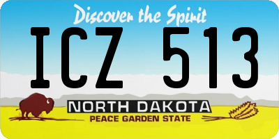 ND license plate ICZ513
