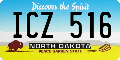 ND license plate ICZ516