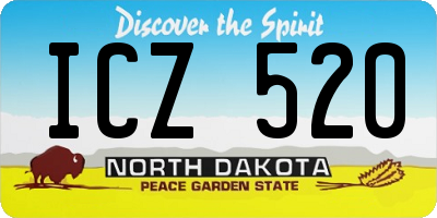 ND license plate ICZ520
