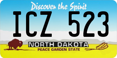 ND license plate ICZ523