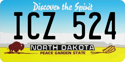 ND license plate ICZ524