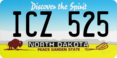ND license plate ICZ525