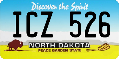 ND license plate ICZ526
