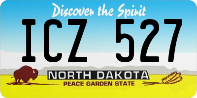 ND license plate ICZ527