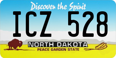 ND license plate ICZ528