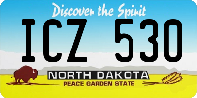 ND license plate ICZ530