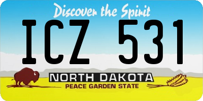 ND license plate ICZ531
