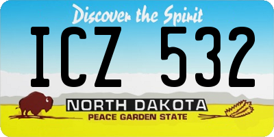 ND license plate ICZ532