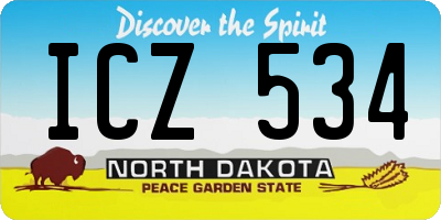 ND license plate ICZ534