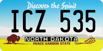 ND license plate ICZ535